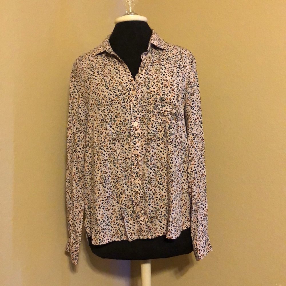 ❤️ Silky Button Front Printed Shirt